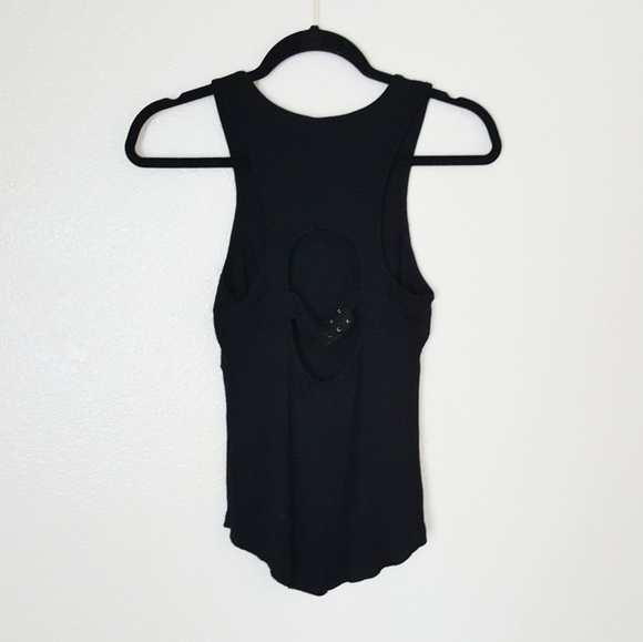 $25⬇️ Free People Black Ribbed  Scoop Neck Tank - Picture 5 of 7